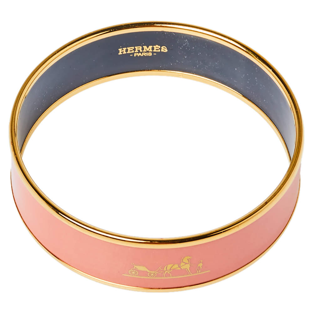 18K Enamel Cal¨¨che Wide Bangle Hermes Bracelet