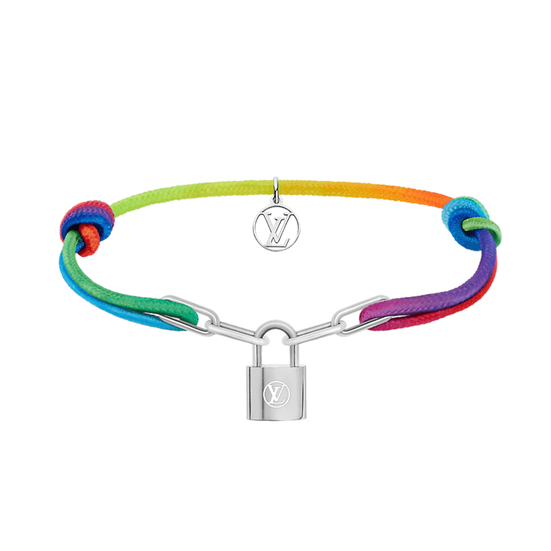 18K Louis Vuitton Silver Lockit X Virgil Abloh Rainbow Bracelet