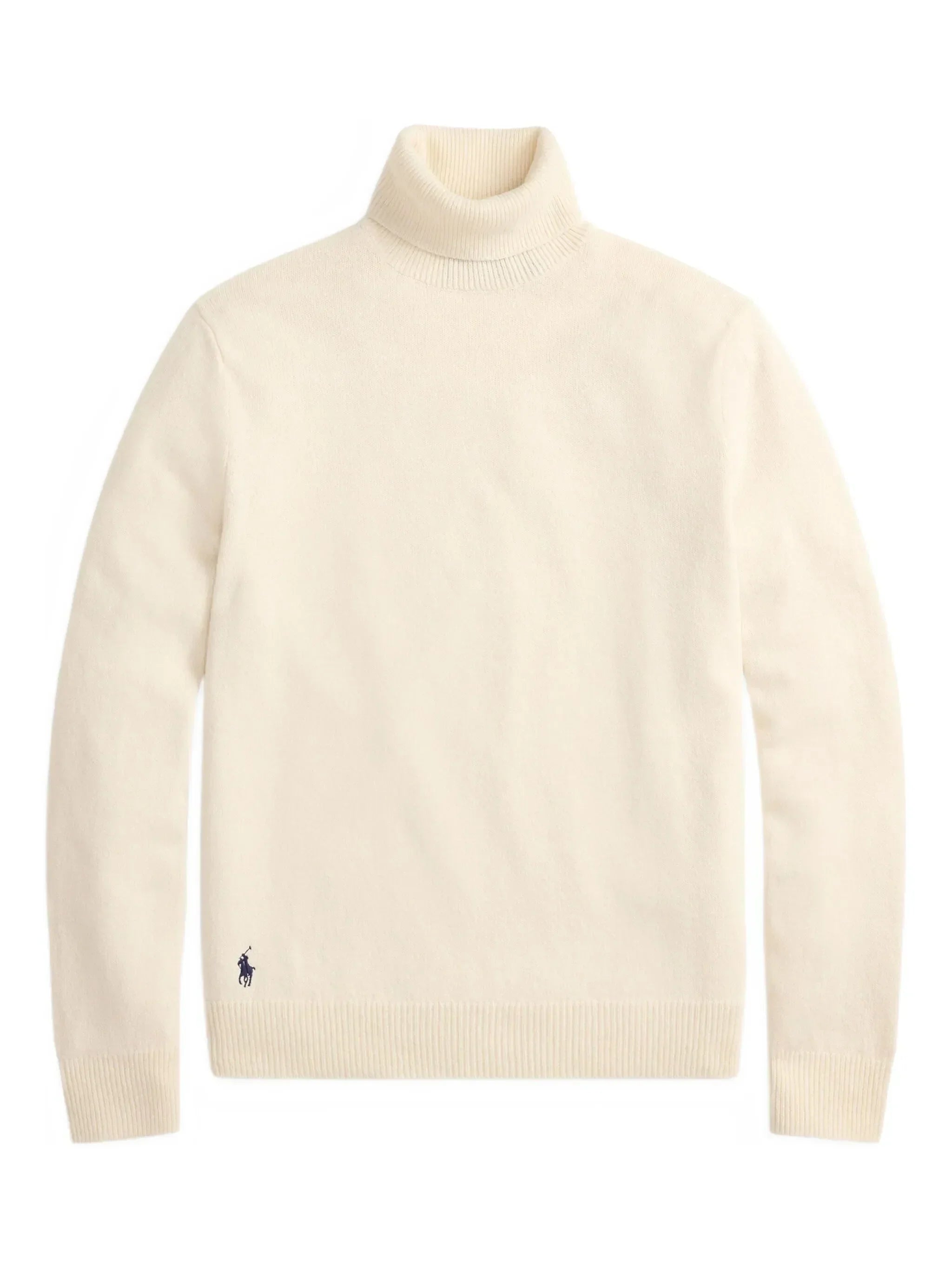 RALPH LAUREN Wool-Cotton Roll Neck Jumper Andover Cream
