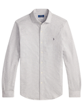RALPH LAUREN Houndstooth Jersey Spread-Collar Shirt Natural