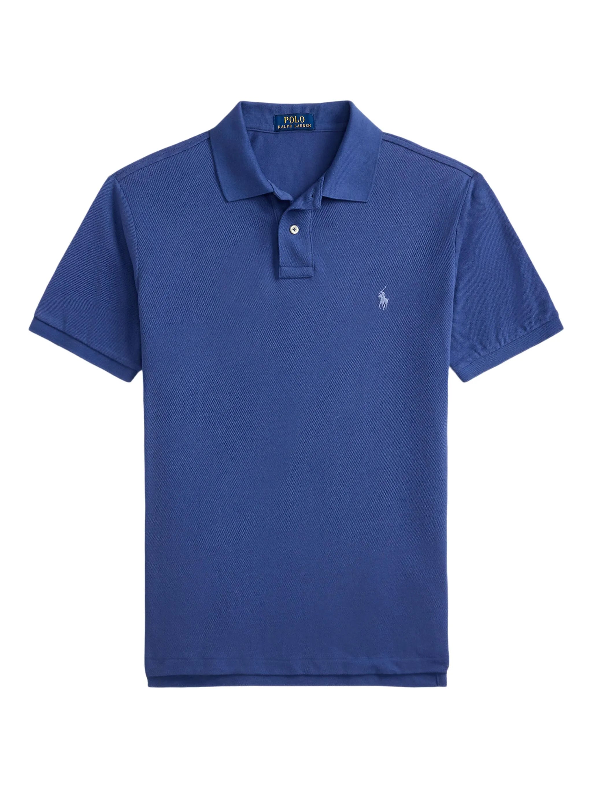 RALPH LAUREN Slim Fit Mesh Polo Shirt Old Royal Blue