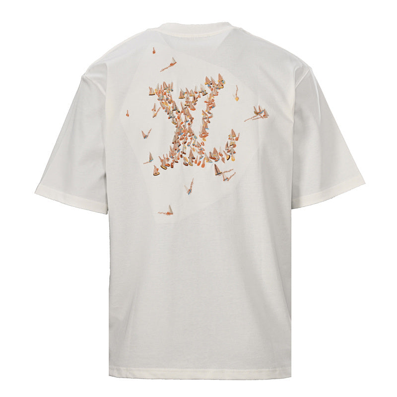 Louis Vuitton Embroidered Sailboat Short-Sleeve T-Shirt