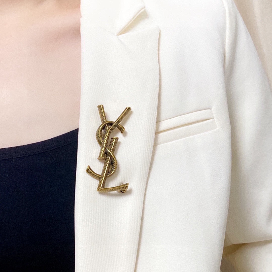 18K YSL Classic Brooch