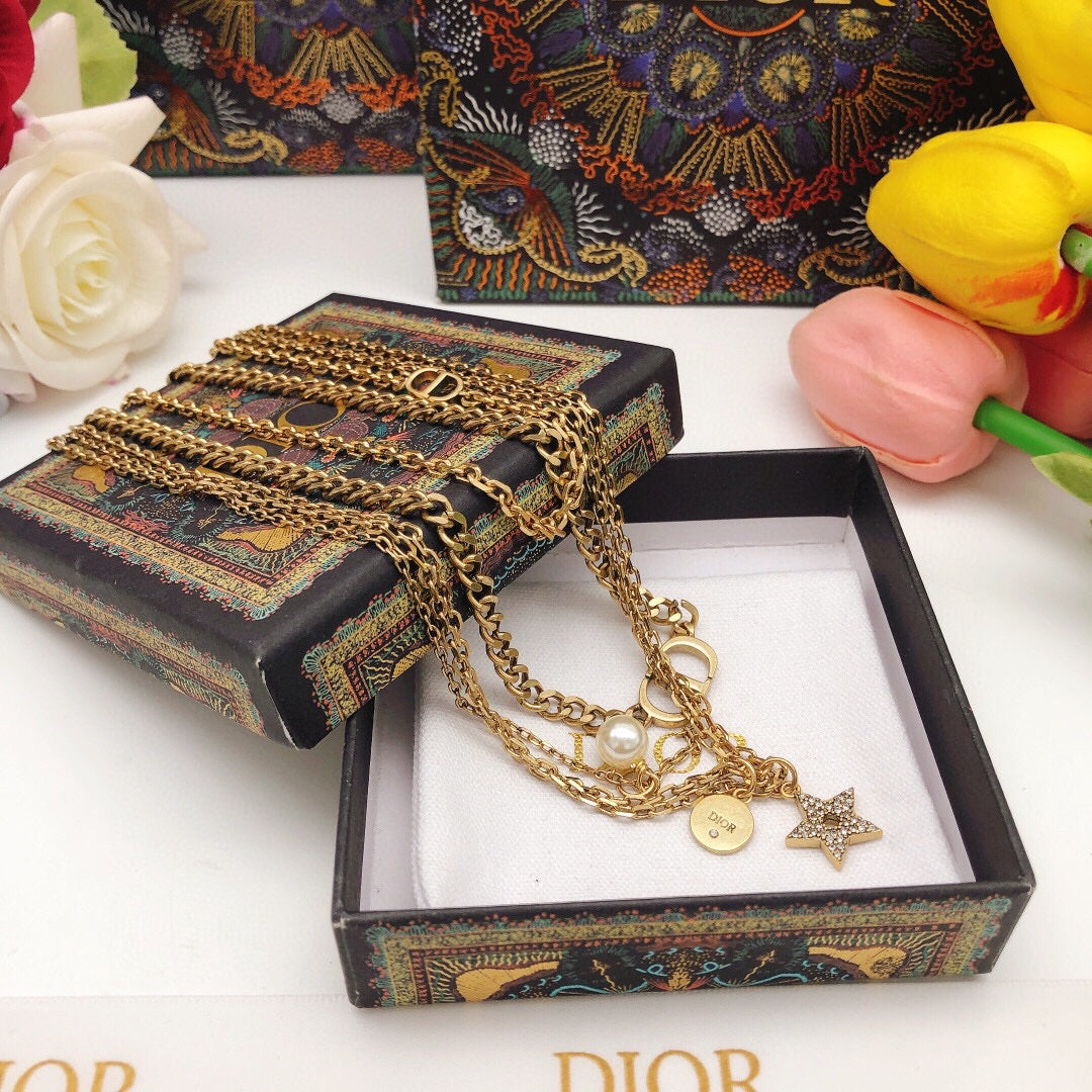 18K Dior Multi Layer Necklace