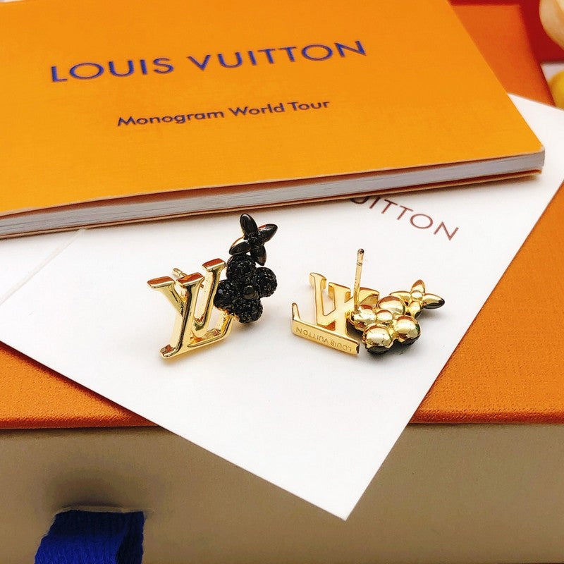 18K Louis Vuitton Black Blossom Earrings