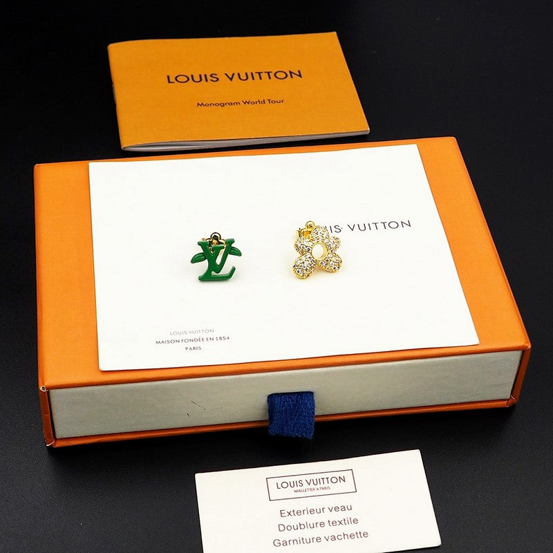 18K Louis Vuitton Blossom Green Diamond Earrings