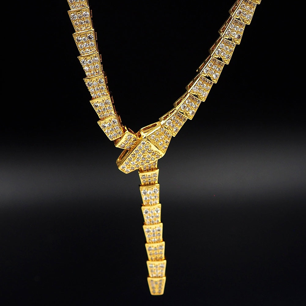 18K BVLGARI Serpenti Viper Full Pave Diamonds Necklace