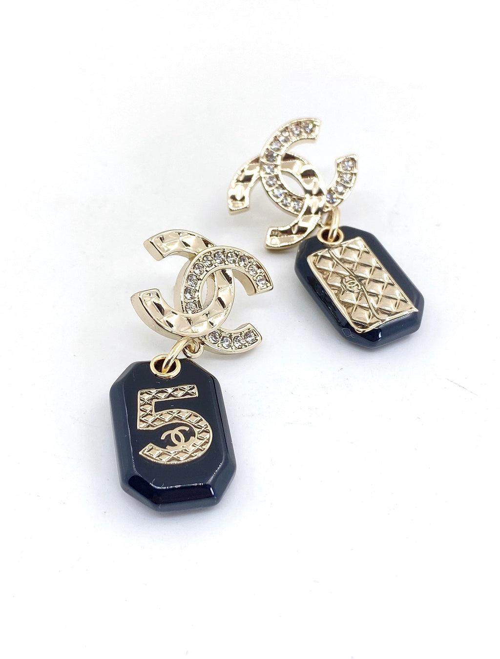 18K  Chanel No.5 Perfume Bottle Earrings