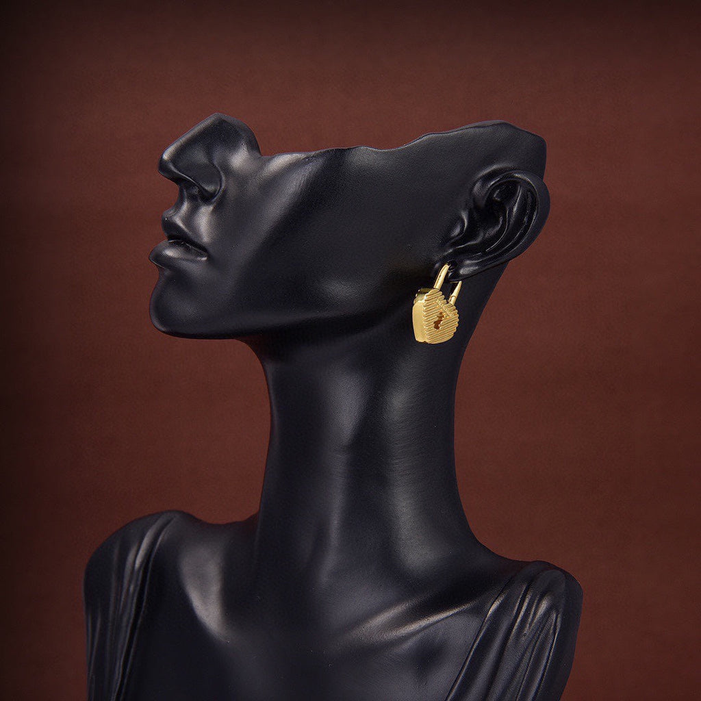 18K Balenciaga Hear Lock Earrings